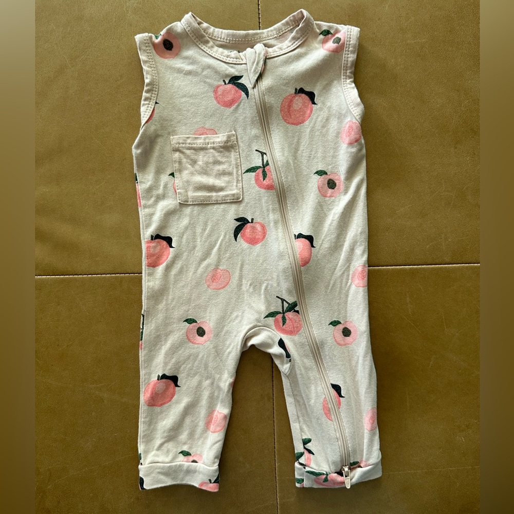 Kyte BABY Peach Print Jumpsuit